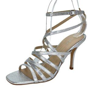 Botkier Lorain Silver Leather Strappy Womens Heels Size 7M